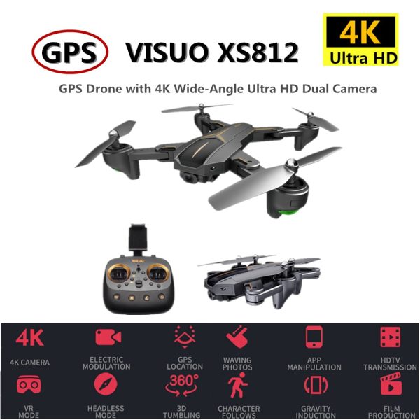 VISUO XS812 RC GPS Drone with 4K HD Camera 5G WIFI Altitude Hold RC Drone GPS Quadcopter RC Helicopter VS SG900-S SJRC Z5 Dron Discount