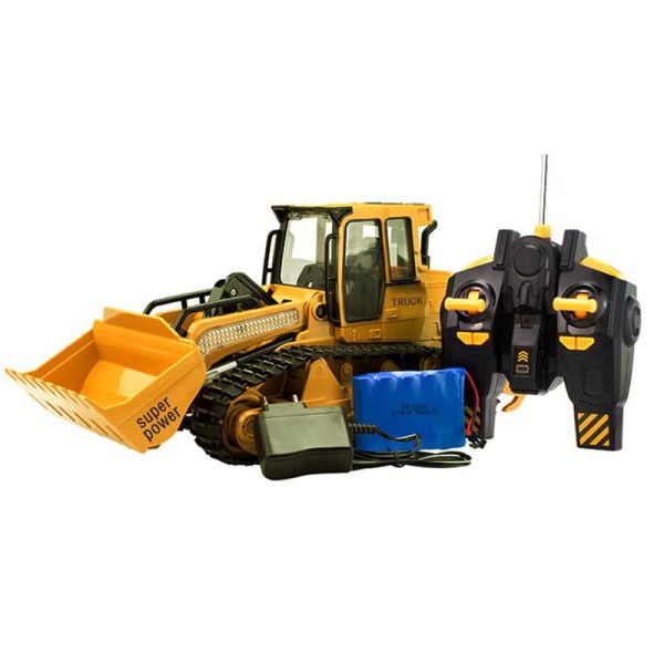 XM-6822L RC Truck 6CH Bulldozer Caterpillar Tractor Car Model Engineering Car With Lighyt Toy Equipped With USB Charging Cable Discount