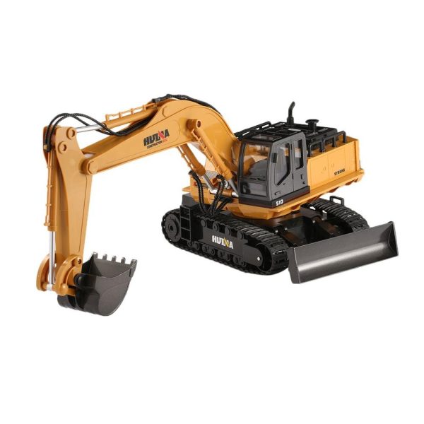 2019 NEW HUINA TOYS 1510 2.4G 1 16 11CH Alloy RC Excavator Truck Engineering Construction Vehicle with 680  Rotation Sound Light For Sale