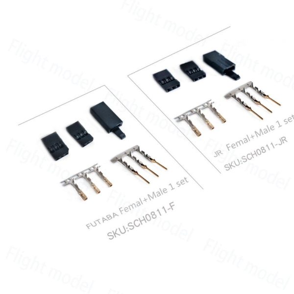 10 Sets DIY 3 Pin Servo Plug Set Female Male Connector Gold Plated For Futaba JR Type RC Airplane Multirotor Quadcopter Plug Fashion