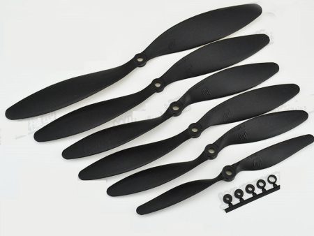 10pcs lot 1147 1080 1047 9047 8060 7040 Black propeller 2 blade paddle slow props for fixed wings RC airplane Supply