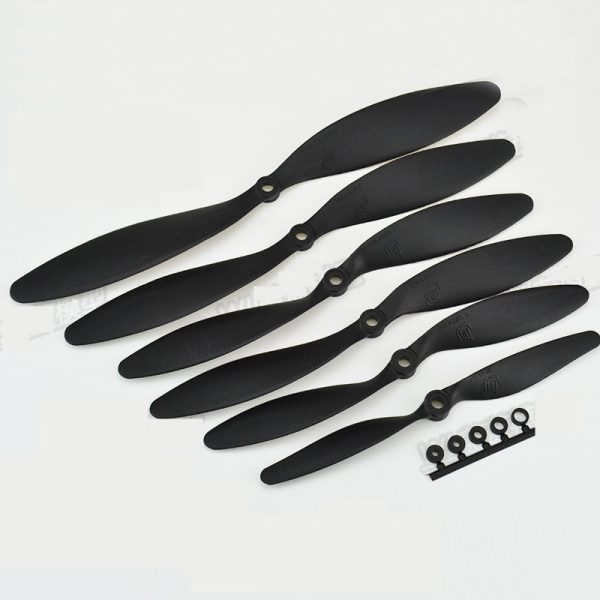 10pcs lot 1147 1080 1047 9047 8060 7040 Black propeller 2 blade paddle slow props for fixed wings RC airplane Supply