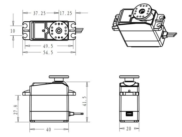 1X 35kg high torque Coreless servo motor Metal gear digital and waterproof DS3235 servo arduino servo for Robotic DIY,RC car Fashion