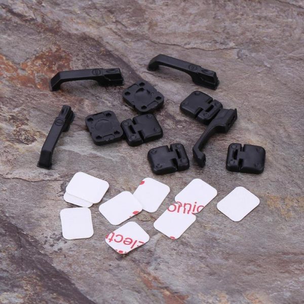 1Set Black Plastic Climbing Car Door Hinges & Door Handles for 1:10 RC Crawler For Traxxas TRX4 Baby Toy Car Props for Kidsr Supply