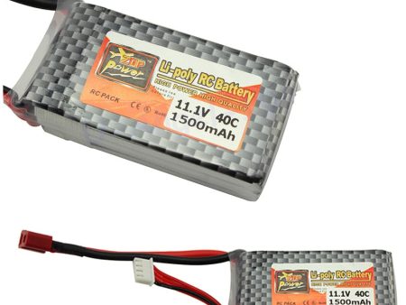 ZOP Power LiPo Battery 11.1V 1500Mah 3S 40C MAX 60C T Plug For RC Car Airplane Helicopter Part Dropship Wholesale For Cheap