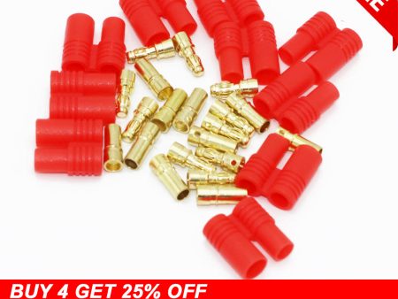 20pcs lot 3.5mm Gold Bullet Banana Connector Plug With Protective Sleeve For ESC Battery Motor (10 pair) Online Hot Sale