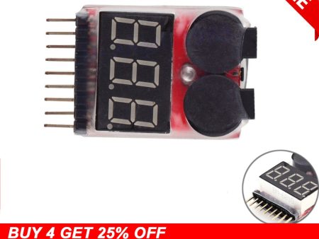 1 2pcs 1-8S LED Low Voltage Buzzer Alarm Lipo Voltage Indicator Checker Tester Hot on Sale