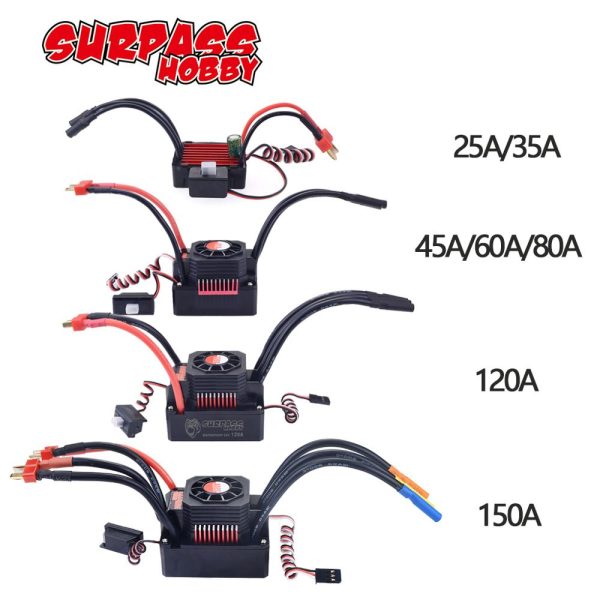 150A 120A Waterproof ESC KK Speed Controller 35A 45A 60A 80A for 1 8 1 10 1 12 RC Monster Redcat Volcano EPX Blackout XTE Buggy Cheap