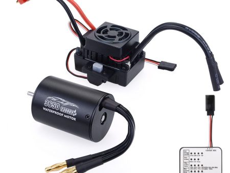 Surpass Hobby Waterproof 3650 2300KV 3100KV 3900KV Brushless Motor with 60A ESC w  Program Card Combo for 1 10 RC Car Truck Toy For Cheap