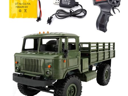 WPL B-24 Remote Control Military Truck DIY Off-Road 4WD RC Car 4 Wheel Buggy Drive Climbing GAZ-66 Vehicle for Birthday Gift Toy Online Sale