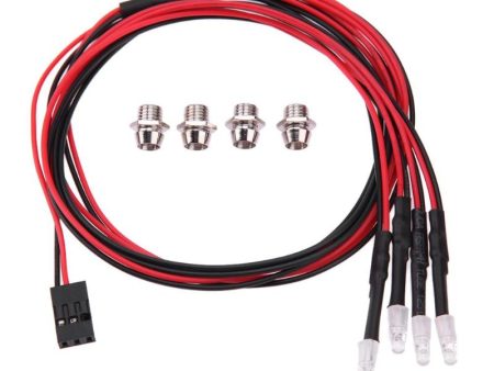 4 LED Headlight 3mm White Red Light RC Car Parts for TRAXXAS HSP HPI REDCAT Axial SCX10 Remote Control Toys Accessories Fashion