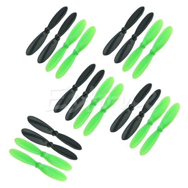 20pcs blade Propeller for Hubsan X4 Quadcopter Motor H107L H107C Black&Green R7RB Cheap