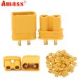 100pcs lot Amass XT30U 2mm Antiskid Plug Connector Male+Female 2mm Golden Connector   Plug Upgrade XT30 ( 50 Pair ) on Sale