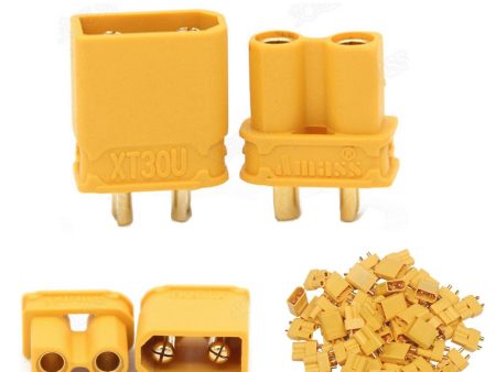 100pcs lot Amass XT30U 2mm Antiskid Plug Connector Male+Female 2mm Golden Connector   Plug Upgrade XT30 ( 50 Pair ) on Sale