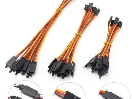 10Pcs 100  150   200   300   500   1000mm Anti-loose 60 core Servo Extension Lead Wire Cable For RC Futaba JR Male to Female Online