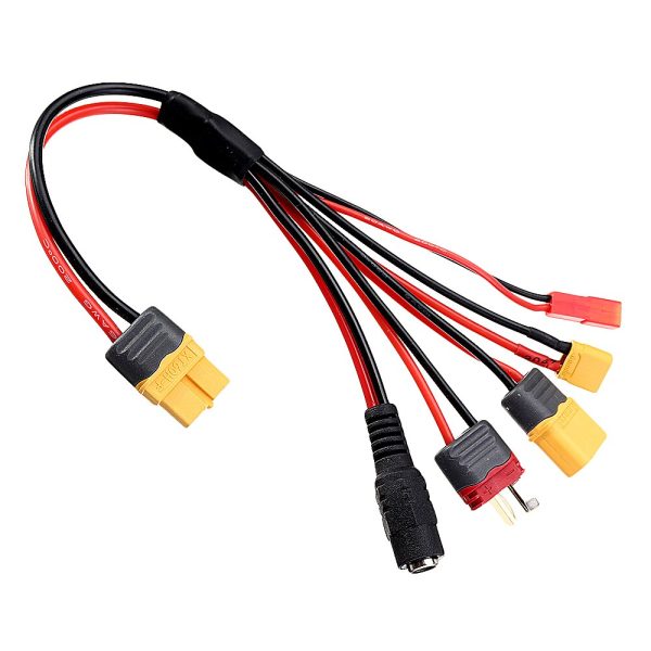 20cm 20AWG 4.0mm Banana Plug to XT60 XT30 DC5.5 T Plug Charger Adapter Cable for IMAX B6 ISDT Charger RC FPV Racing Drone Cheap