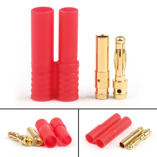 10pcs 2.0mm 3.5mm 4.0mm 5.0mm 5.5mm 6.0mm 6.5mm 8.0mm Banana Gold Bullet Connector Plug For Battery Connector Motor ESC RC Parts For Cheap