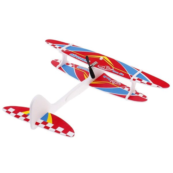 DIY Foam Rubber bands biplane Inertial Glider Aircraft Illuminate LED light rc biplane model toy biplane airplane usb charging Online Sale