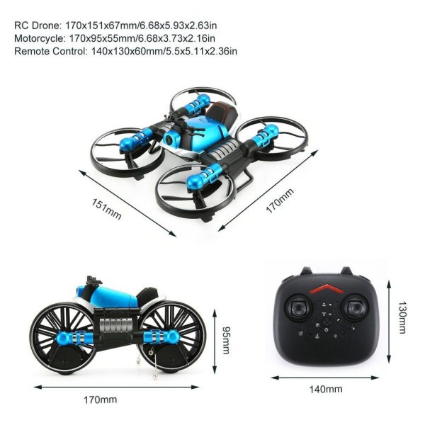 2 in 1 Deformation RC Folding Motorcycle 2.4G WIFI Remote Control Motor Bike Folding 4 Axis 0.3MP WiFi camera Drone Cheap