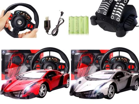 1set Simulation Game Steering Wheel 1:12 Gravity Sensing Four-Way Remote Control Toy Car+ Steering Wheel+Pedal Kids Gamepad Toys For Cheap