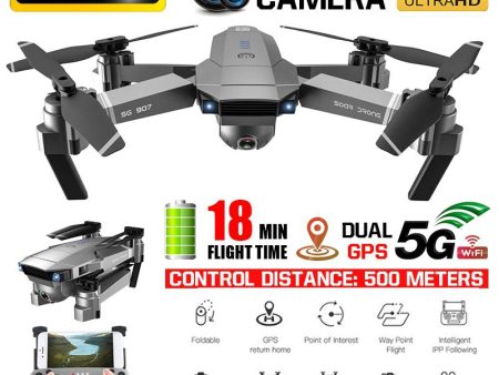 SG907 GPS Drone with 4K 1080P HD Dual Camera 5G Wifi RC Quadcopter Optical Flow Positioning Foldable Mini Drone VS E520S E58 Online Sale