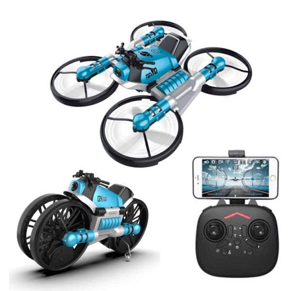 2 in 1 Deformation RC Folding Motorcycle 2.4G WIFI Remote Control Motor Bike Folding 4 Axis 0.3MP WiFi camera Drone Cheap