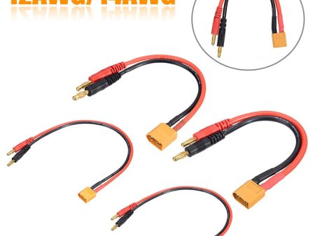 1pcs XT60 Male to 4mm Plug Connectors Line 12AWG 14AWG Charging Cable 15cm 30cm Lithium Battery Balance Charging Adapter Line For Sale