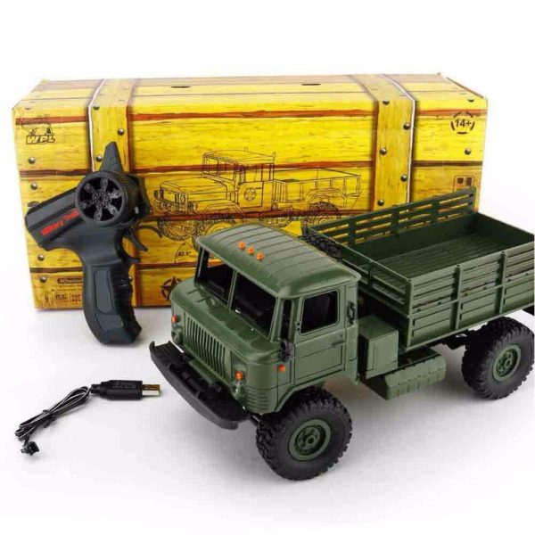 WPL B-24 Remote Control Military Truck DIY Off-Road 4WD RC Car 4 Wheel Buggy Drive Climbing GAZ-66 Vehicle for Birthday Gift Toy Online Sale