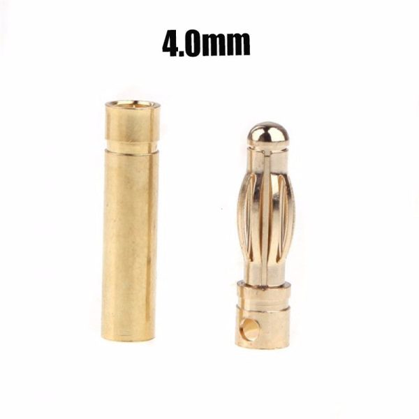 10pcs 2.0mm 3.5mm 4.0mm 5.0mm 5.5mm 6.0mm 6.5mm 8.0mm Banana Gold Bullet Connector Plug For Battery Connector Motor ESC RC Parts For Cheap