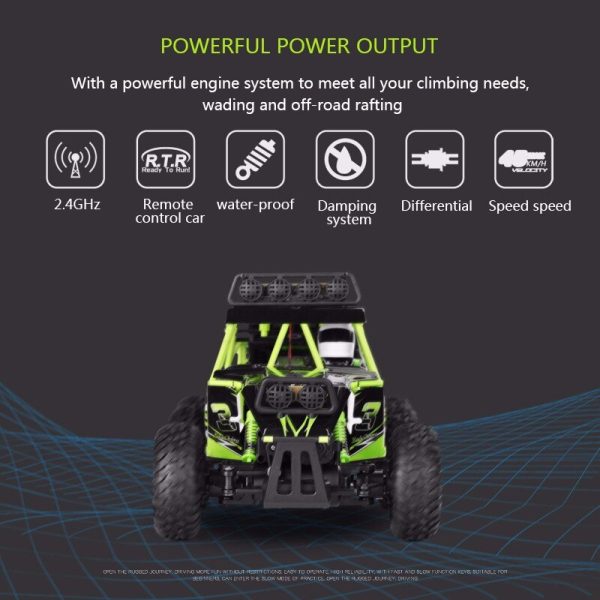 2019 The New Wltoys 18628 rc car 1:18 six-wheel drive climbing car 2.4G remote control big foot off-road vehicle large size 38cm Cheap