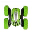 2.4Ghz Remote Control Cars Stunt Rc Car High Speed Flashing 3D Flip roll Green & Blue Electric Race Double S Toys Christmas gift For Discount