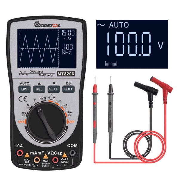 Upgraded MUSTOOL MT8206 2 in 1 Intelligent Digital Oscilloscope Multimeter with Analog Bar Graph Discount