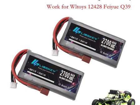 2PCS Limskey RC Lipo Battery 2s 7.4V 2700mAh 40C Max 60C For Wltoys 12428 12423 RC Car feiyue 03 Q39 Upgrade parts Battery Fashion