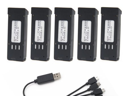 3.7V 500mAH E58 JY019 Battery with 5in1 Charger 3.7V 500mAH Battery Spare Parts for Folding 4-axis UAV D30 Fashion