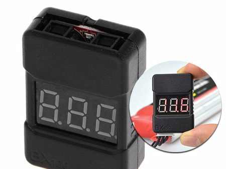 2PCS 1pcs BX100 1-8S Lipo Battery Low Voltage Power Display Tester Buzzer Alarm Black on Sale