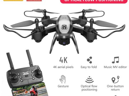 RC Drone WiFi FPV Camera 4K Dual Drone Optical Positioning RC Helicopter Altitude Hold Long Flight Time Foldable Quadcopter Dron For Cheap