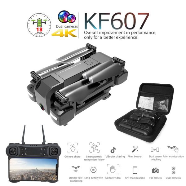 Newest KF607 Quadcopter with Wifi FPV 1080P 4K HD Dual Camera Optical Flow Selfie Drone Foldable Mini Dron VS SG106 visuo xs816 Hot on Sale