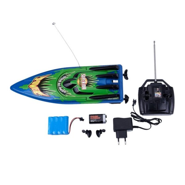 2 Pcs RC Boat Radio Remote Control Twin Motor High Speed Boat RC Racing Toy Gift for Kids Eu Plug, Green & Red Supply