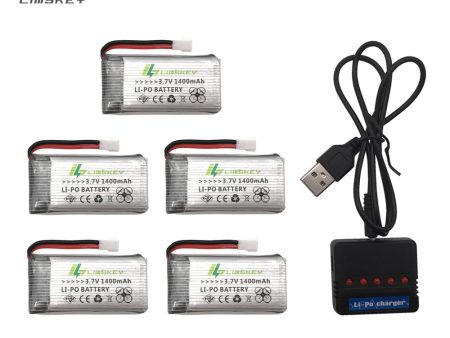 Second version Limskey 1400mAh 3.7V LiPo Battery for SYMA X5SC X5SW X5HW X5HC X5UW battery with Charger RC Drone 3.7 V 1400 mah Discount