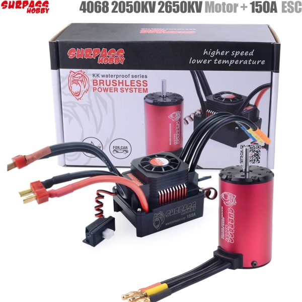 SURPASS HOBBY KK Waterproof Combo 4068 2050KV 2650KV Brushless Motor w 120A 150A Brushless ESC for 1 8 RC Drift Racing Car Cheap