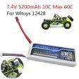 1PCS Hobby Hub RC Lipo Battery 2s 7.4V 5200mAh 10C Max 60C For Wltoys 12428 12423 upgrade Battery parts For RC Car Lipo Discount