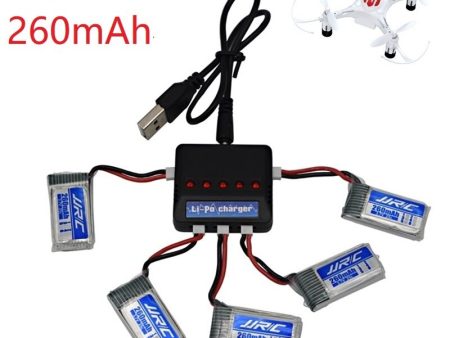 JJRC H8 Mini Original Battery 3.7V 260mAh Lipo Battery and (5in1) Charger for JJRC H8 JJRC H8 RC Quadcopter drone part H8Mini Cheap