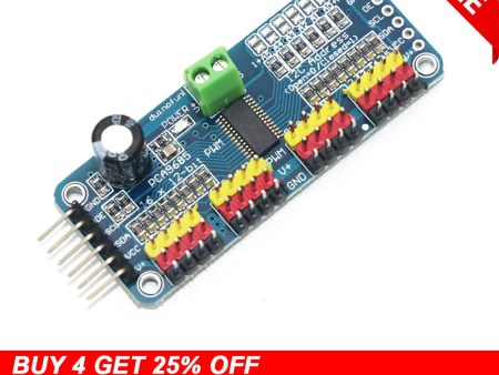 16 Channel 12-bit PWM Servo Driver-I2C interface Module For Raspberry Pi Shield Module Servo Shield For Arduino Diy Kit Sale