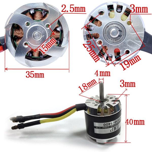 1pc 3536 Swiss Quality Motor Brushless Outrunner DC motor Strong power supply 1400KV High Speed with Large Thrust Supply