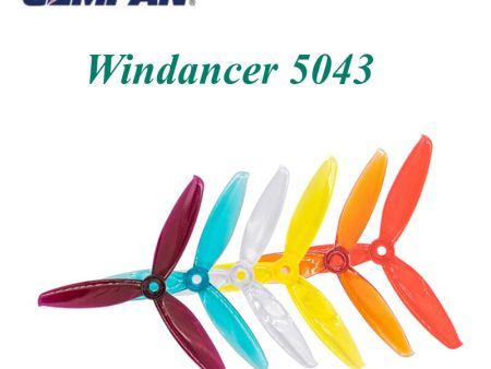 24PCS 12 Pairs Gemfan Windancer 5043 5x4.3 5 Inch 3-Blade Propeller M5 CW & CCW For RC FPV Racing Drone Spare Parts Supply