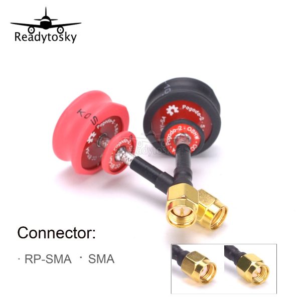 1   2pcs Pagoda 2 pagoda-2 5.8GHz FPV Antenna SMA & RP-SMA Plug Connector for RC FPV Racing Drone Quadcopter Supply