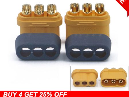 10 x Amass MR60 Plug w Protector Cover 3.5mm 3 core Connector T plug Interface Connector Sheathed for RC Model (5 Pair ) Sale