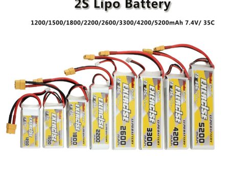 Lipo 2S Battery 7.4V 1200mAh 1500mAh 1800mAh 2200mAh 25C 2600mAh 3000mAh 4200mAh 5200mAh 35C Lipo Battery with XT60 Plug Fashion