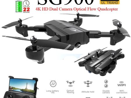 SG900 Foldable Profissional Drone with Dual Camera 720P 4K Selfie WiFi FPV Wide Angle Optical Flow RC Quadcopter Helicopter Toys Discount