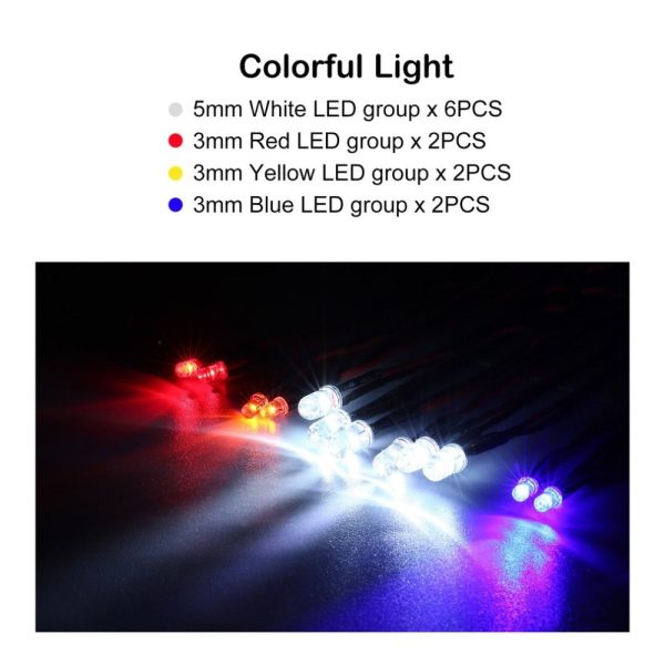 12 Ultra LED Flashing Bright Light Strobe Lamps Kit System for 1 10 1 8 RC Drift HSP TAMIYA CC01 4WD Axial SCX10 RC Car Truck Fashion